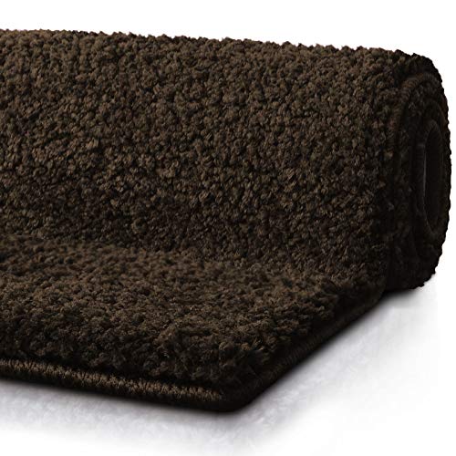 casa pura Bath Mats for Bathroom – 20" x 32" Brown Bathroom Rug | Ultra Absorbent, Self-Dry Microfiber, Non-Slip Bath Mats for Floors | Bath Rugs in 10 Fresh Colors