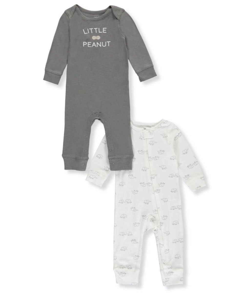Combinaison éléphant Carter's bébé garçon 3 mois pyjama gris lot de 2 - 3