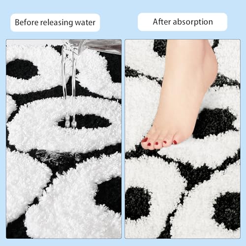 Image of TOIVO You Look Good Bath Mat - Stylish Funny Pink Bathroom Rug with Cute Words, Absorbent & Non-Slip - 25x21 inch (Black)