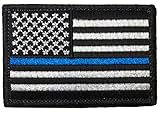 Tactical USA Flag Police Law Enforcement Thin Blue Line Patch - Black & White 2