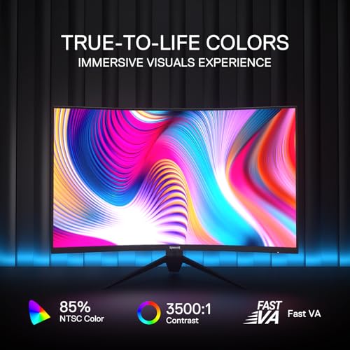 Image of Redragon GM32 32 inch Curve Gaming Monitor - QHD 2560x1440, 180Hz, 1.76ms, Support FreeSync & G-Sync, 1000R Curvature, Tilt Adjustable, DisplayPort HDMI, VESA Wall Mount, Fast VA Computer Monitor