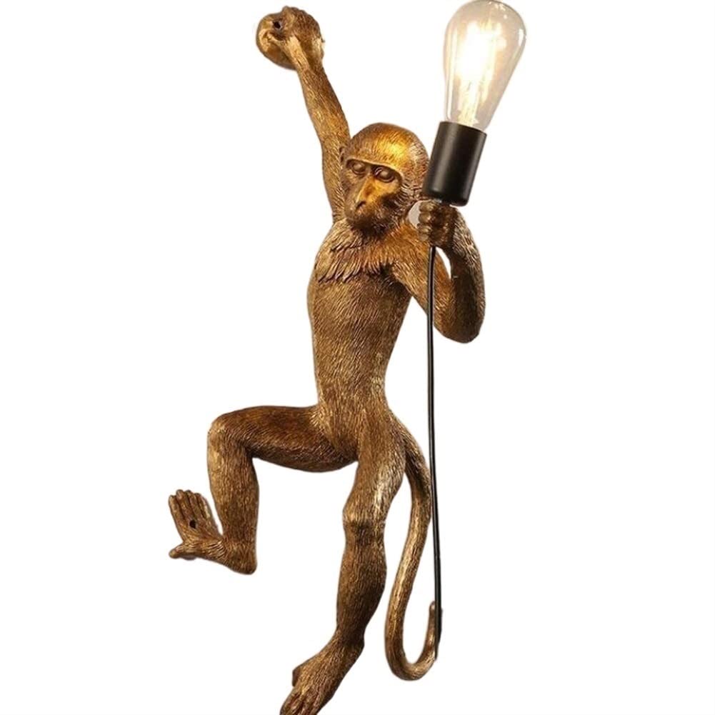 Indoor Bedside Lamp Wall Wash Light Simple and Cool Monkey Wall Lamp Creative Monkey Resin Wall Light Retro Industrial Style Restaurant Cafe Bar Lighting Store Decoration Wall Lighting