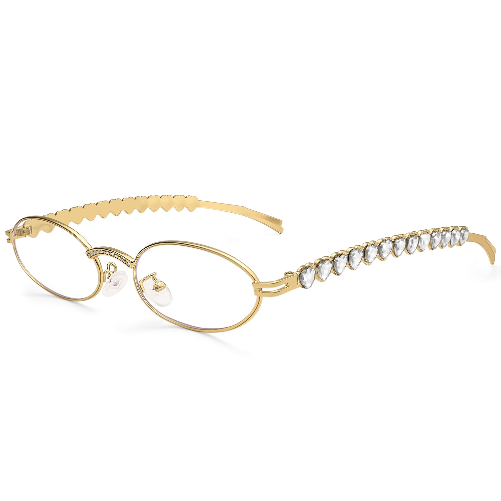 Dollger Y2k Sunglasses for Women Oval 90s Trendy Retro Small Accessories Metal Frame Sun Glasses Gold Shades UV400