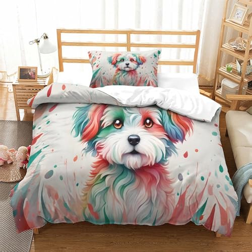 Parure de lit 3 pièces housse de couette microfibre ultra douce 135x200 - 4