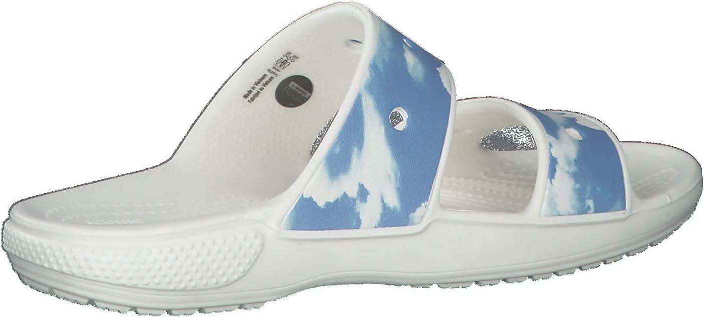 Crocs Men's and Women's Classic Two-Strap Slide Sandals, White, 15 Women/13 Men