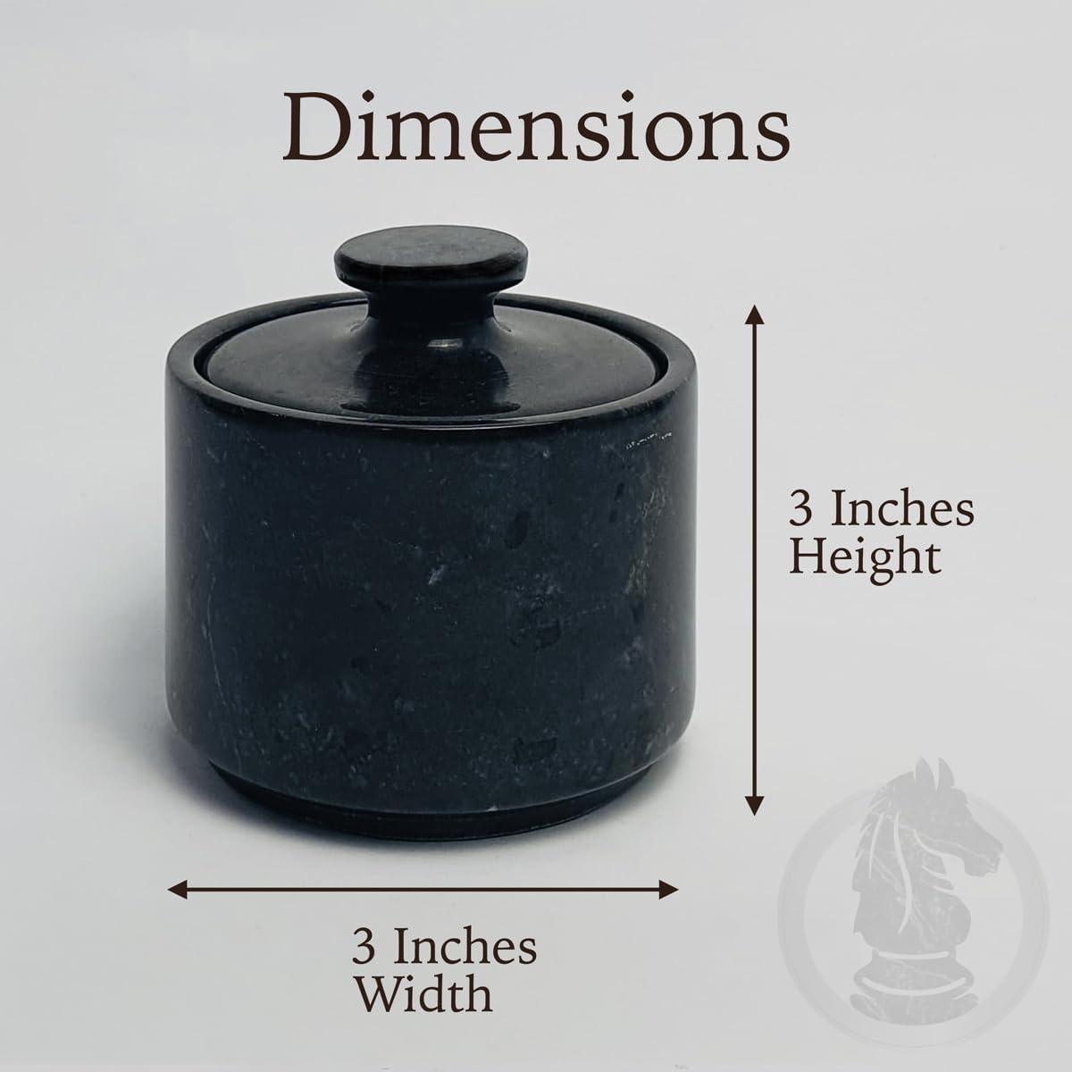 Handcrafted 3-Inch Black Single Marble Salt Cellar with Lid | Elegant Kitchen Decor, Salt Keeper Bowl, Spice Jar | Perfect for Flaky Sea Salt & Himalayan Pink Salt