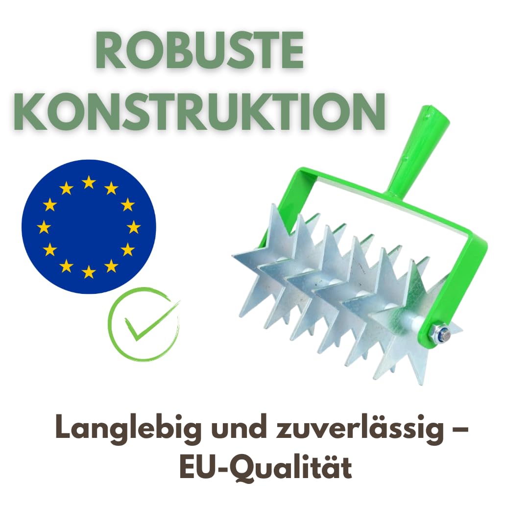 21 cm Kultivator Garten mit 6 Sternen, Gartenfräse, Gartenkralle, Sternfräse 1-Reihe, Rollkultivator, Gartengerät EU-Produktion TMX