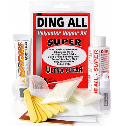 Ding All 4 Oz All SUPER Polyester Repair Kit for Medium to Large Sized Polyester Surfboards Repairs