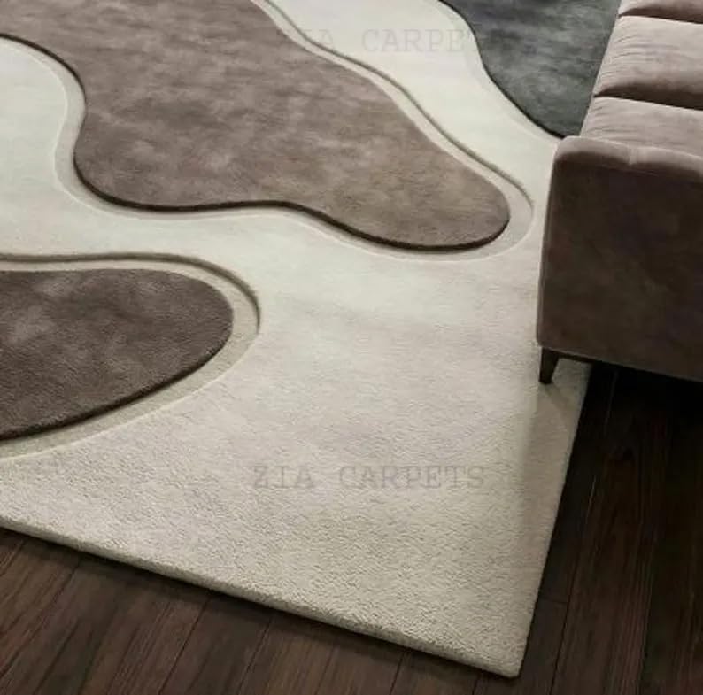 Image of zia carpets Hand Tufted Woollen Modern Collection Bedroom & Living Room Carpet Size 9 X 12 Feet