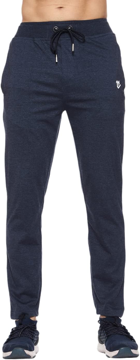 MARK LOUIIS Track Pants for Men: Regular Fit Cotton Blend Lower with 2 Side Zipper Pockets, Back Pocket - Your Go-to for Running, Gym, and Comfortable Style.