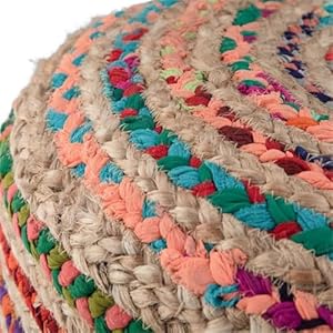 SIMPLIHOME Margo 20 Inch Boho Round Pouf in Multi Color Braided Jute, For the Living Room, Bedroom and Kids Room SIMPLIHOME Margo 20 Inch Boho Round Pouf in Multi Color Braided Jute For the Living Room Bedroom and Kids Room