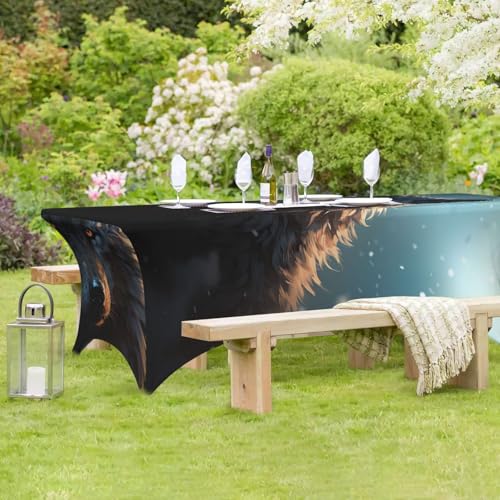 Nappe imperméable et infroissable en spandex loup pour fête - 8