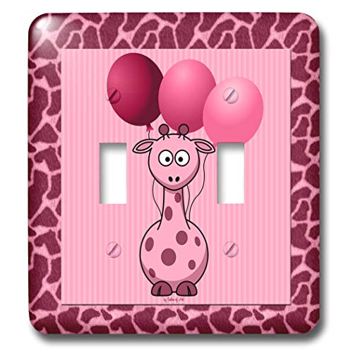 Interruptor de doble palanca Jirafa rosa con globos 3dRose lsp_21787_2 2