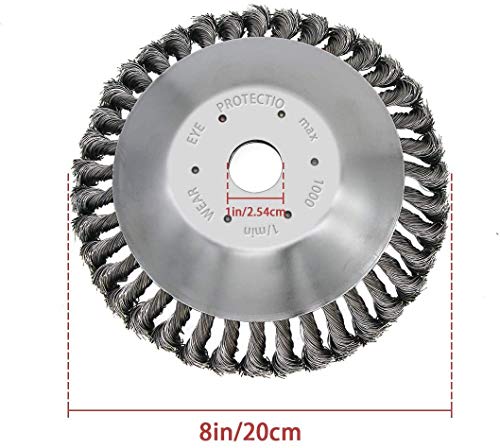 IRmm 8 Inch Steel Wire Brush Cutter Trimmer Head Replacement Garden Grass Weed Brush Cutting Head for Rust Removal,Paving Stone, Pavement Joints or Driveway - Thumbnail 7
