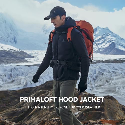 Image of KAILAS Men's Puffer Winter Down Jacket Hooded Packable Lightweight Coat Short Jacket Hiking Ski Travel Primaloft Cotton