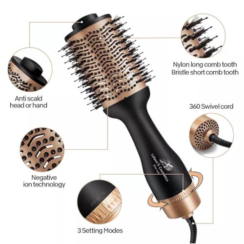 Lalano`S Cosmetics - Asciugacapelli One Step Volumizer Hair Dryer 5 In 1, 1200,00 W - 3