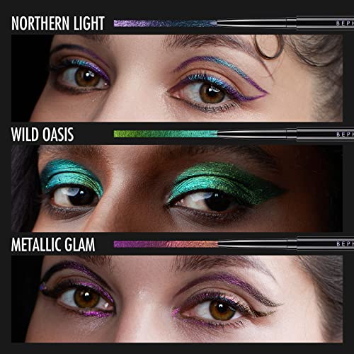 Bepholan Eyeliner Pencil,Purple Eyeliner,Colored Eyeliners,Metallic Eyeliner,Blue Purple Shifting Colors Glitter Waterproof Eyeliner,24H Long-Lasting Eyeliner Pen,Purple-Blue Shifting (Northern Light) #TOP5