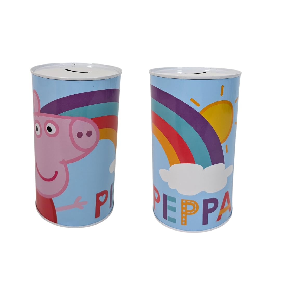 My sweety pop Peppa Pig Blue Metal Money Box - School - Coin Storage - 17.5cm - Gift Idea