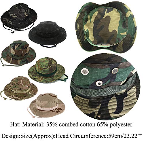 QMFIVE Tactical Boonie Hat UV100 Camouflage Scarf, Unisex Rounded Hat Fisherman (TP-MR)