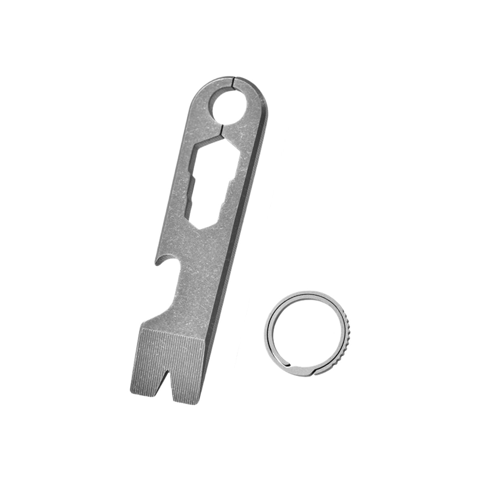 Metal Alloy Multifunction Tool with Pry Crowbars Wrench and Bottle Opener Functions for Outdoor Crowbars Pry Keychain