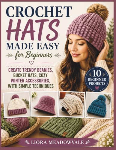 Crochet Hats Made Easy for Beginners: Create Trendy Beanies, Bucket Hats, Cozy Winter Accessories, with Simple Techniques image 2