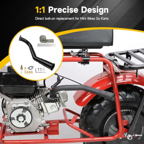 Image of HIAORS Trumpet 212cc Exhaust Pipe Kit for Mini Bike Coleman KT196 Go Karts