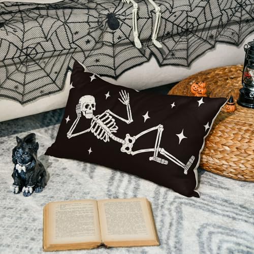 Halloween Skull Throw Pillow Cover – Farmhouse Cushion Case - Image 4