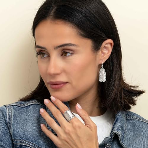 JEAN RACHEL JEWELRY 925 Sterling Silver Dangle Earrings for Women - Hammered Wire Wrap Unique Vintage Design - Hypoallergenic, Lead & Nickel Free Jewelry - Artisan Handcrafted Statement Earrings4