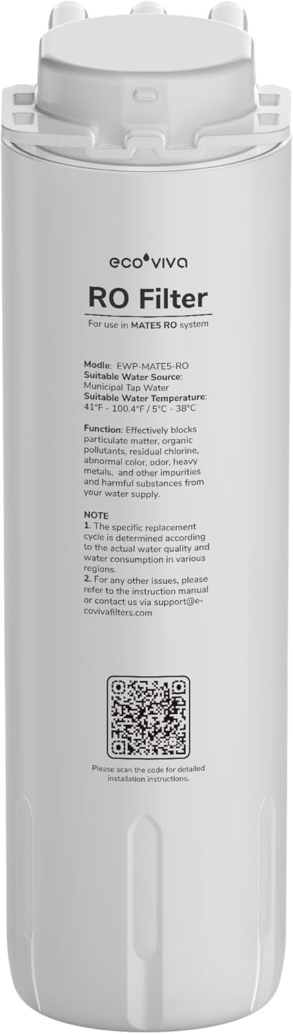 Ecoviva MATE 5 - RO filtres de rechange RO, pour système d'osmose inverse UV MATE 5 - Filtre à eau potable