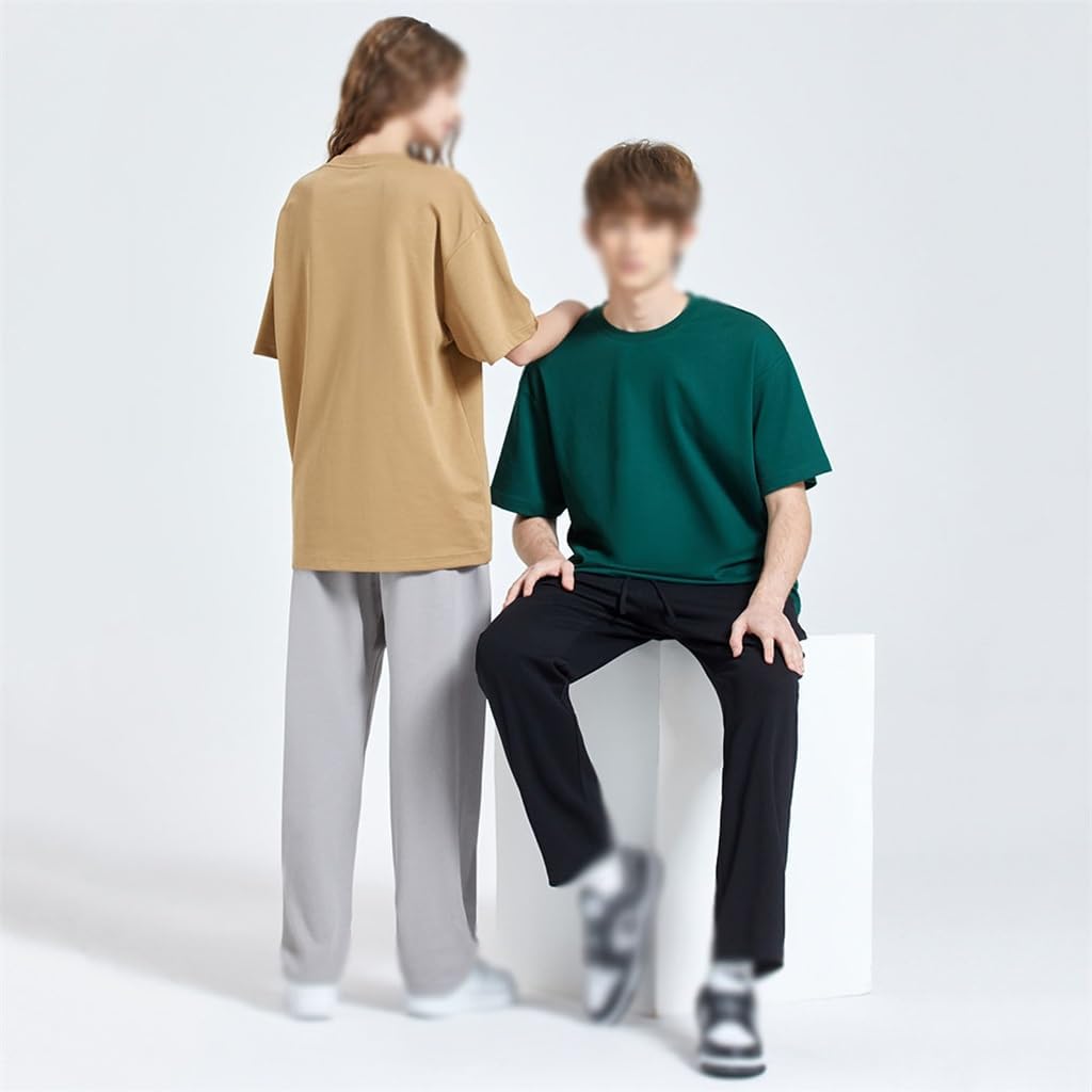 Men's Short Sleeved T-Shirt Loose Textured Round Neck Men's T-Shirt