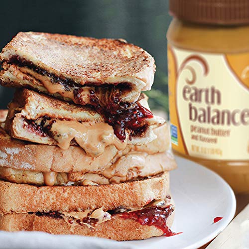 Image of Earth Balance Natural Peanut Butter and Flaxseed Spread, Creamy, Vegan and Gluten Free, 16 Oz (Pack of 3)
