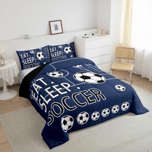 Image of Feelyou Soccer Comforter Set Football Bedding King Size for Kids Teens