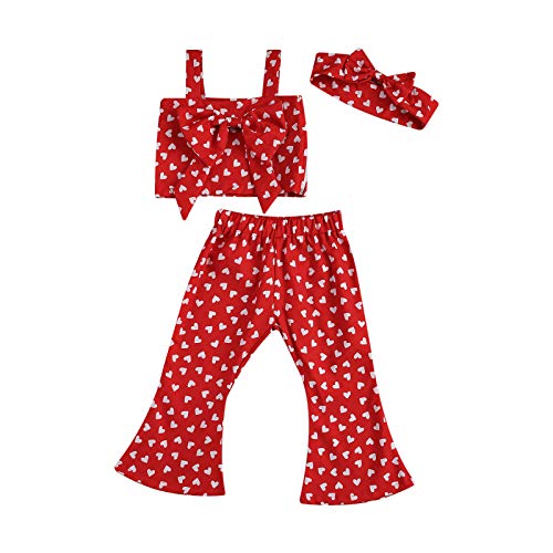 Baby Toddler Girls Ruffles Disney Dress Overall, Cartoon Bow Casual Polka Dot Skirt Set Playwear Outfits (Heart dot, 12-18m)