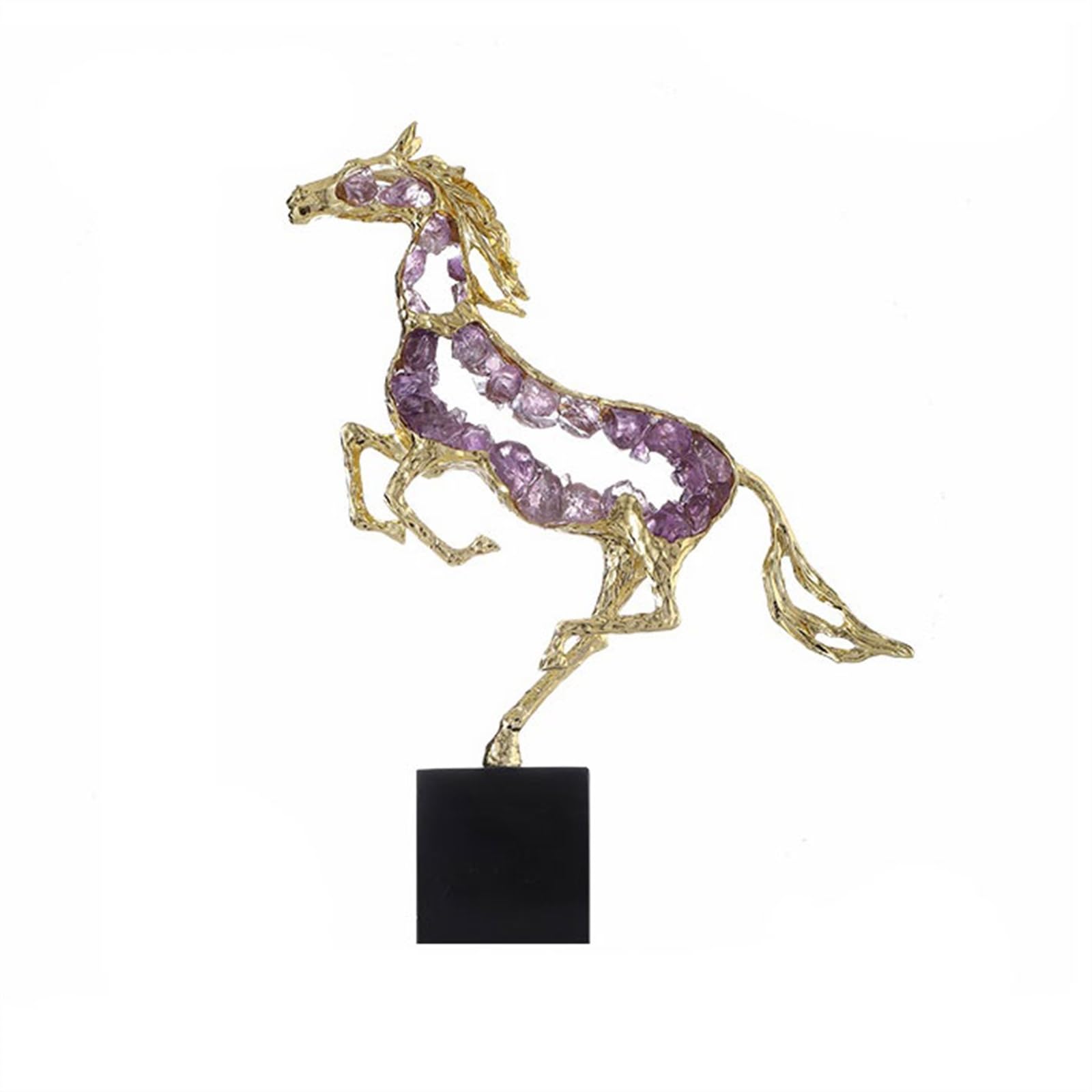 ZENY896V Sculptures Luxury Entryway Ornaments Home Accessories Zodiac Horse Desktop Decor(Purple)