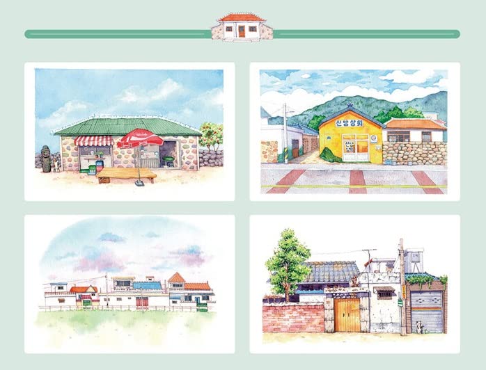 Beautiful Urban Watercolor: Buildings and Landscapes of Korea Coloring Book      Paperback – Coloring Book, March 10, 2023