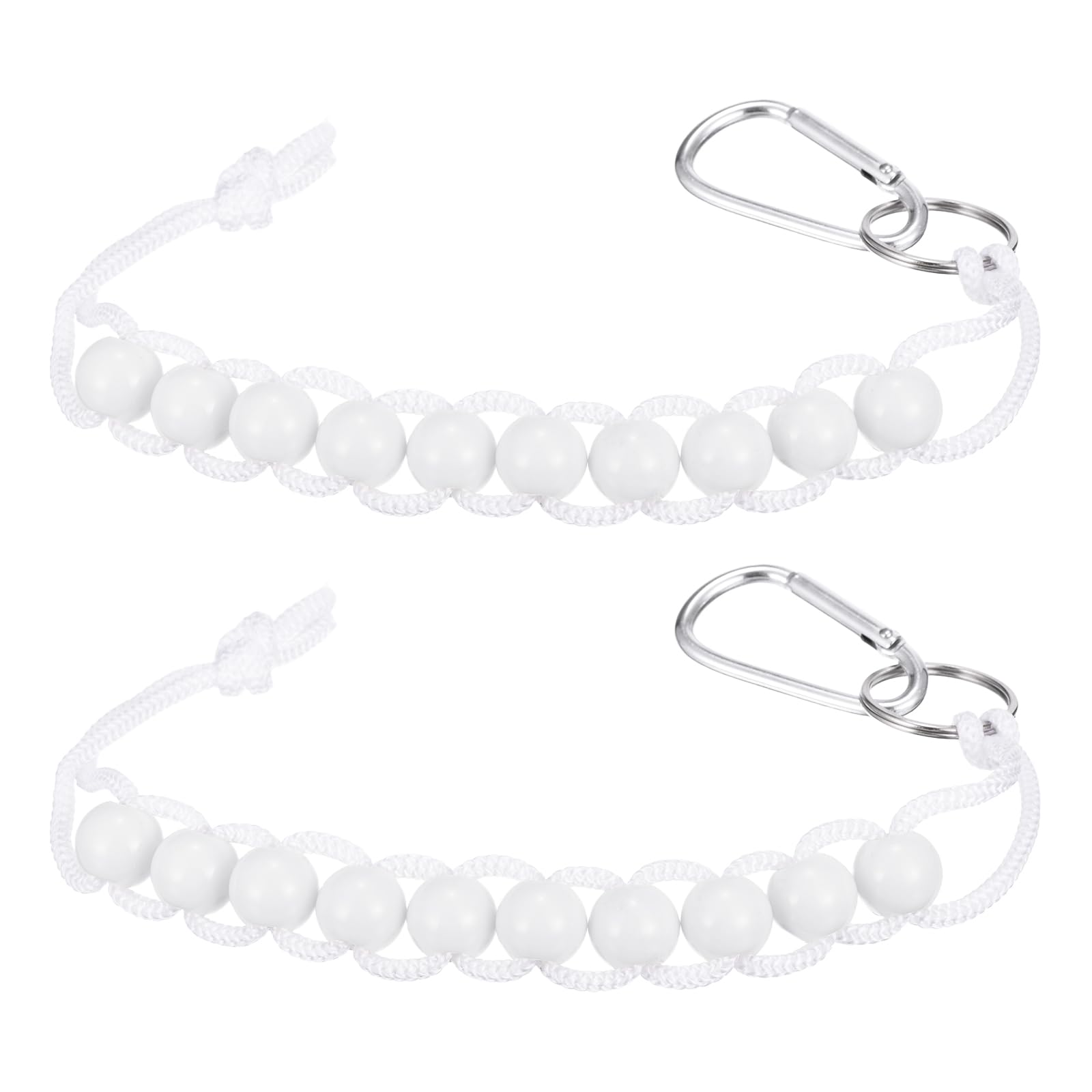YELARXI Golf Beads Counter, Golf Ball Beads Bracelet Count Stroke Score Acrylic Sports Keeper Putting with Hook 2 Pcs & White -Fitting for (Golfer/Training/Practice/Competition)