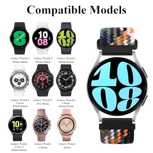 Image of Tobfit Soft Magnet Nylon Watch Strap Compatible for Samsung Galaxy Watch 4 /4 Classic (Watch Not Included), 20mm Smartwatch Nylon Single Loop Woven Band Straps for Men & Women