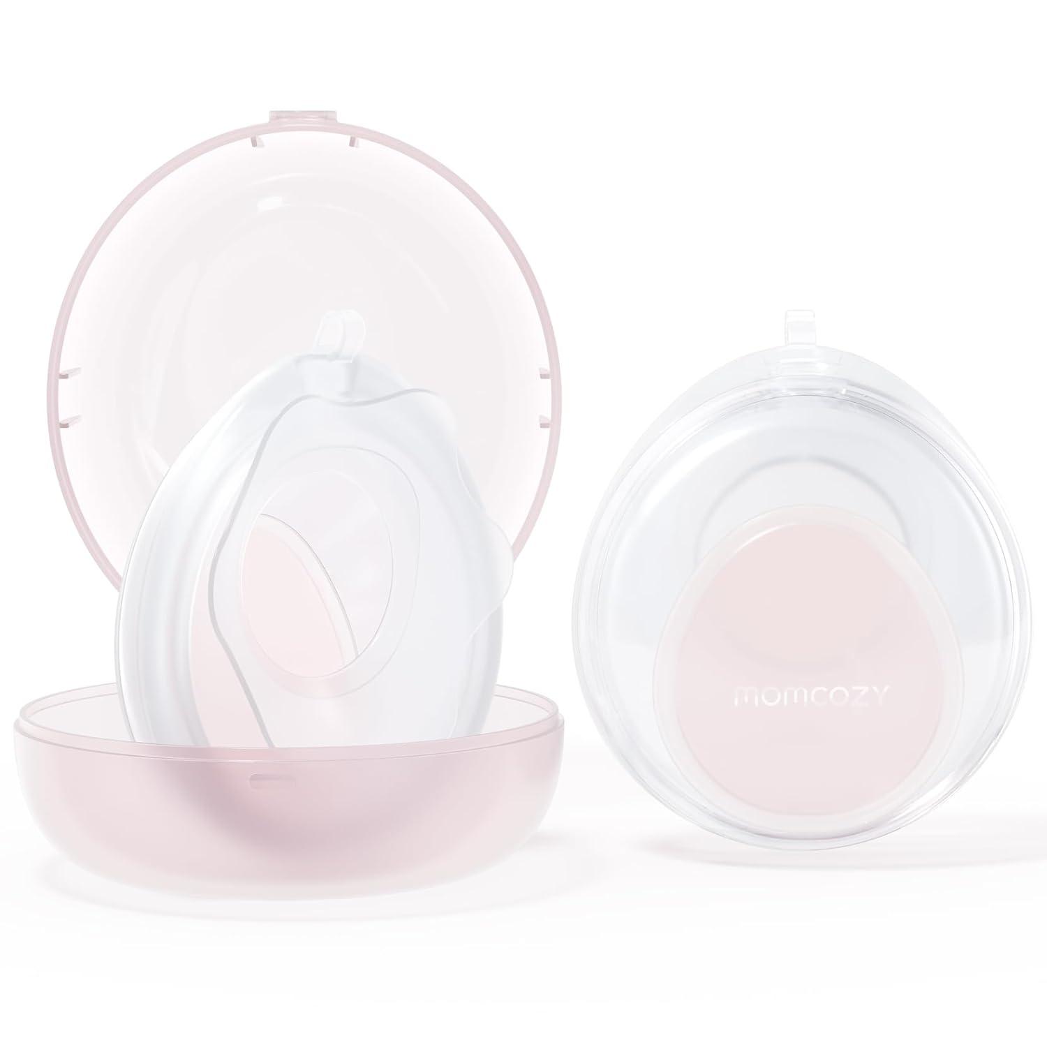 Momcozy Breast Milk Collector Collection Shell, Petal Soft Silicone Flange, Milk Collectors for Breastfeeding, Slim Waterdrop-Shaped Discreet Comfort with Storage Case (1oz/30ml, 2PCS)