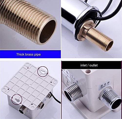 Image of Automatic Sensor Tap Touch Less Brass Water Sensor Tap | Automatic Sensor Faucet | Silver | Chrome Finish | for Washbasin & Bathroom