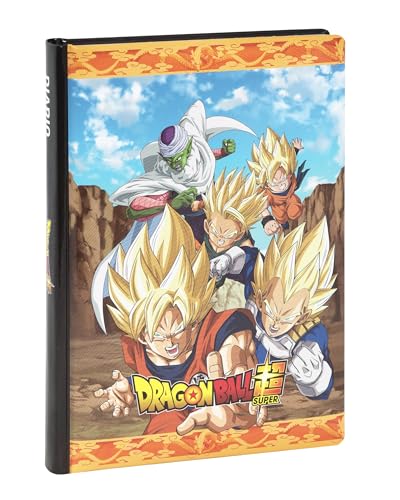 DRAGON BALL - Diario Scuola Ufficiale Dragon Ball, Diario 12 Mesi Ideale per la Scuola Elementare, con Copertina Imbottita e 320 Pagine Interne Stampate a Colori, 13 x 17,8H, Nero