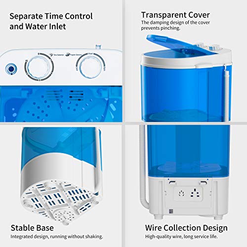 Auertech Mini Washing Machine, Portable Compact Laundry Machine Washer, Time Control, for Dorms, Apartments, RVs - Thumbnail 3