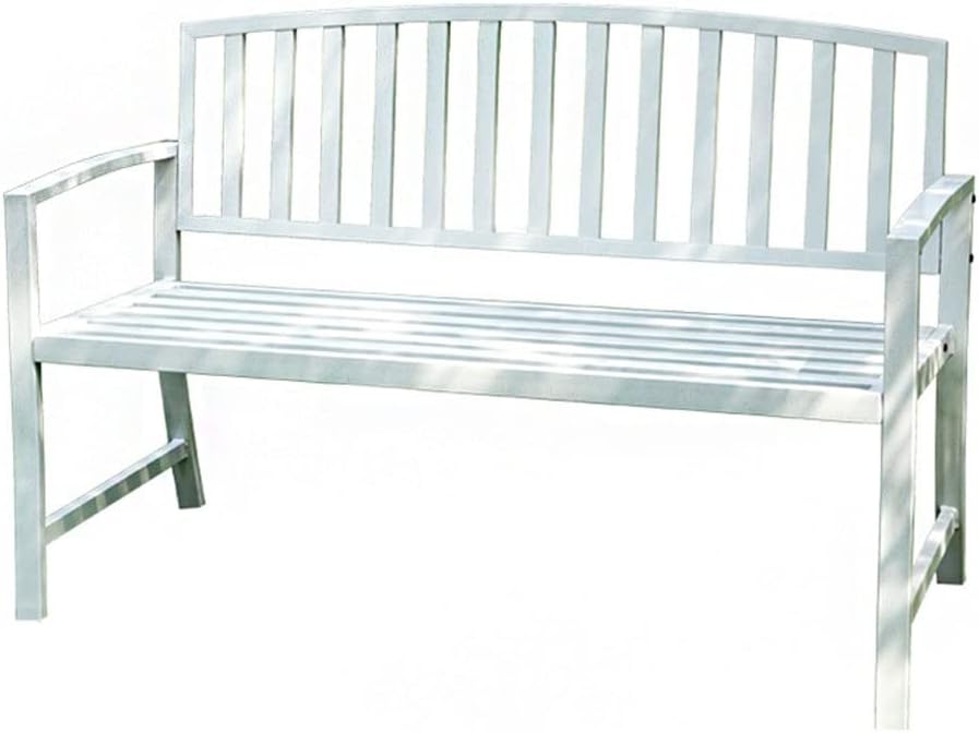 Patio Furniture Bench Outdoor Park Bench Community Plaza with Backrest Metal Leisure Bench for Terrace Courtyard Balcony Shopping Mall Outdoor Bench(B)