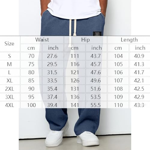 Mokaloha Mens Pants Men's Casual Retro Waffle Fabric Logo Trousers Casual & Versatile2
