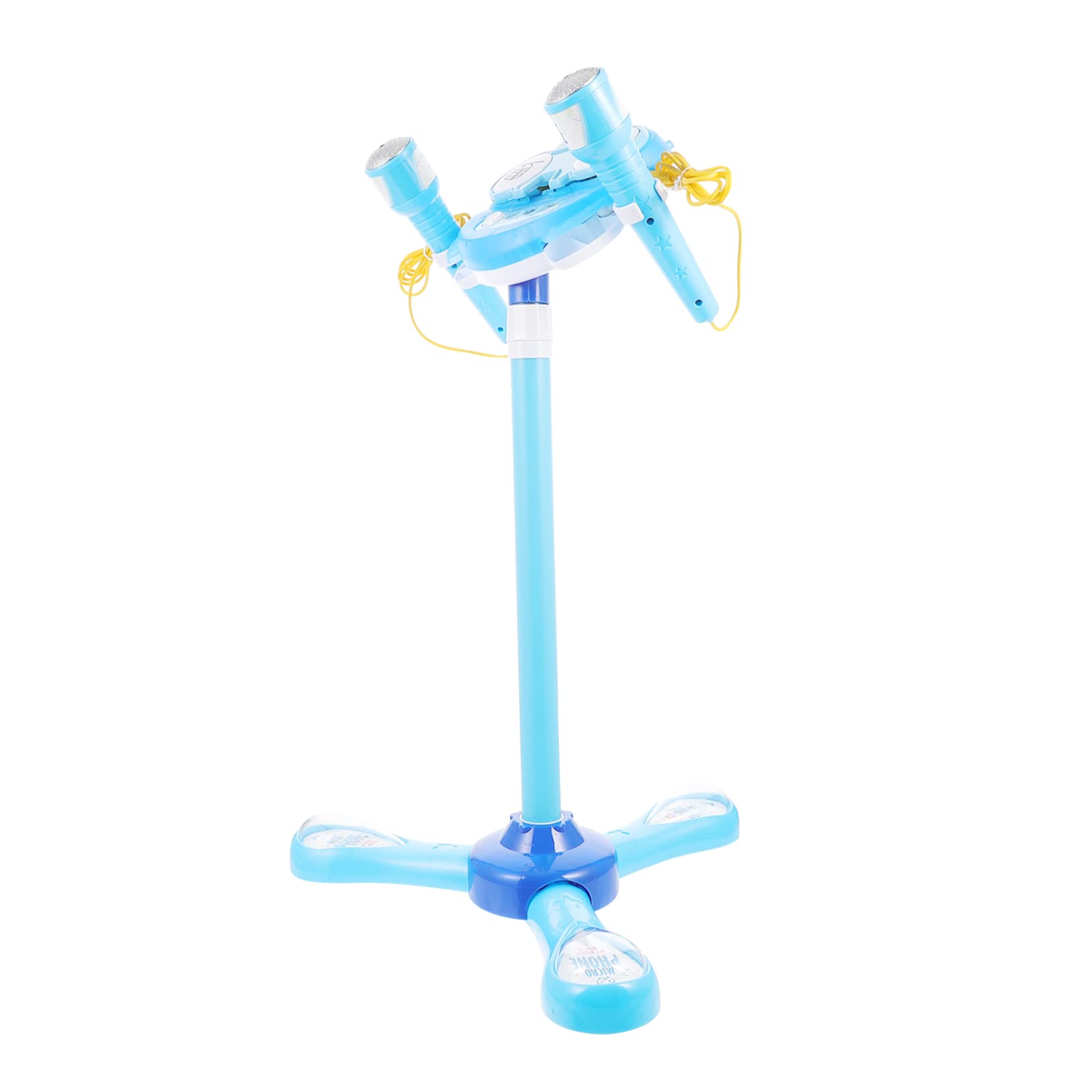 FAVOMOTO Early Education Microphone Toy Double Microphone Singing Plaything for Kids Mp3 Connectivity Pink