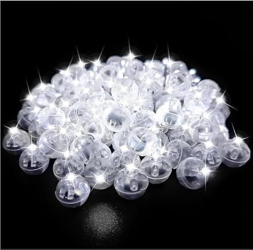 meiyimaoyi 200Pcs Mini LED Ballon Lights Long Standby Time Waterproof Mini Light,Round Ball Lamp for Latex Balloon Paper Lantern Party Wedding Festival Christmas Halloween Decorative(White)