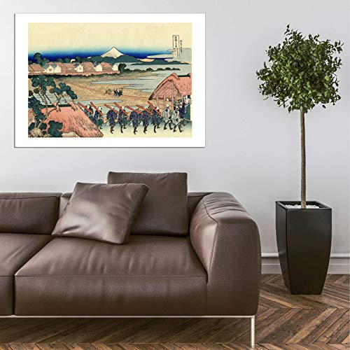 Katsushika Hokusai Nakahara Sagami impression art affiche mat XL - 5