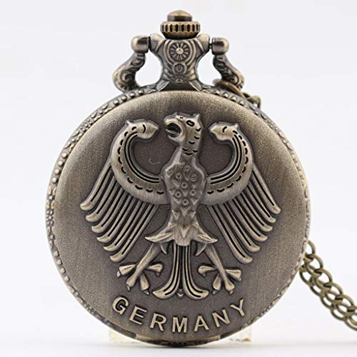 Reloj de bolsillo, cl�sico, cl�sico, �guila y Flip, de Cuarzo, Adecuado para cumplea�os, Festivo, Boda (Design : A)