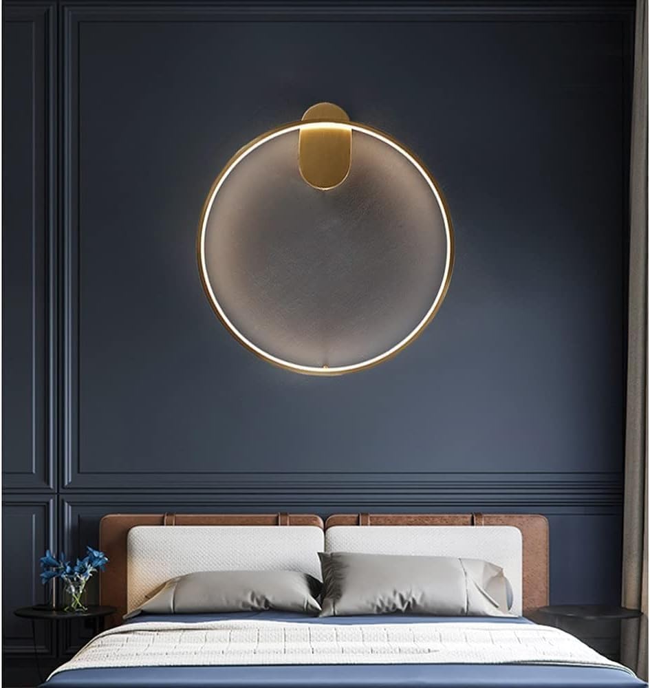 Cwcqgh Light Luxury Copper Brass Wall Sconce Ing Living Room Porch Aisle Background Wall Decoration Lamp - Minimalist Master Bedroom Bedside Wall Lamp,D44cm