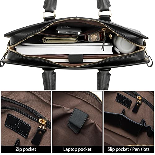 BOSTANTEN Genuine Leather Lawyer Briefcase