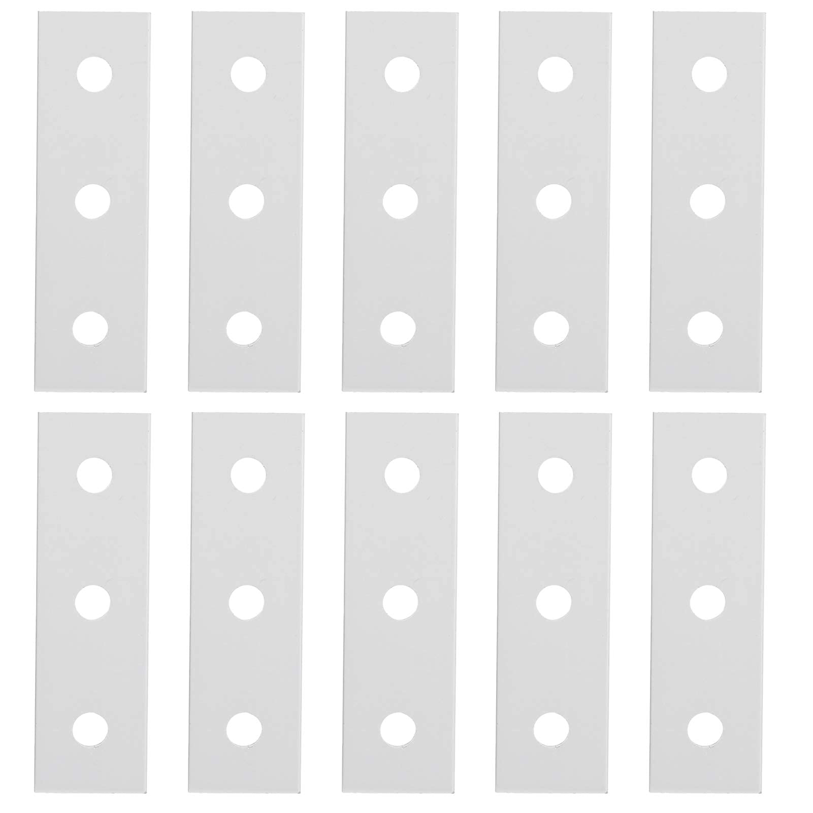 10Pcs Flat Mending Plates, Straight Braces Aluminum Heavy Duty Mending Joining Plates Repair Fixing Bracket Connector(2020Â3 Hole) 9186551059849